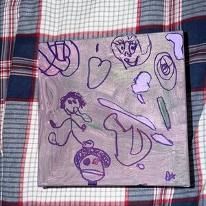 Hand-Painted Abstract Canvas Art in Purple